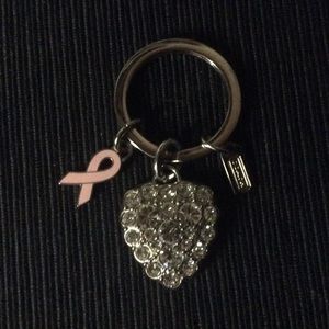 RARE Coach Pave BCA heart keychain NWOT